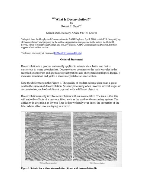 What Is Deconvolution Explained | PDF | Reflection Seismology | Wavelet