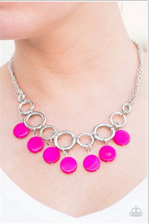 Paparazzi Jewelry Necklace Coastal Adventure - Pink – Angie's Bling ...