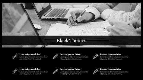 Get Free Black Themes PowerPoint Presentation Slide