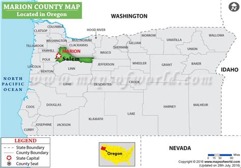 Marion County Map, Oregon