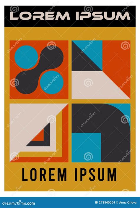 Abstract Geometric Graphic Design Cover. Modern Shapes in Trendy Retro Style. Memphis Design ...