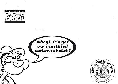 1996 Premium Popeye Certified Cartoon Sketch Popeye | eBay