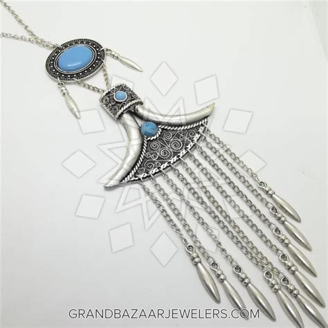 Customize & Buy Fashion Turkish Zamak Statement Necklace Turquoise (Stabilized) Online at Grand ...