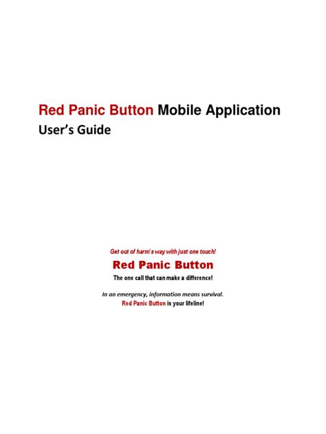 Red Panic Button User Guide | PDF | Ios | Android (Operating System)