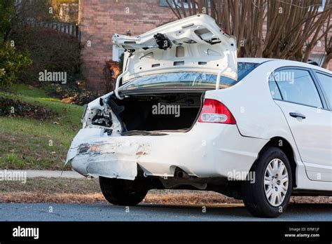 Rear-end car collision damage - USA Stock Photo, Royalty Free Image: 78501655 - Alamy