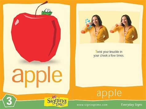 Learn Sign Language » Sign of the Week – Apple | Sign language for kids, Sign language book ...