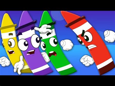 Five Little Crayons | Nursery Rhymes For Kids | Learn Colors | Songs ...