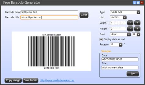 Free Barcode Generator 1.0.0.0 - Download, Review, Screenshots