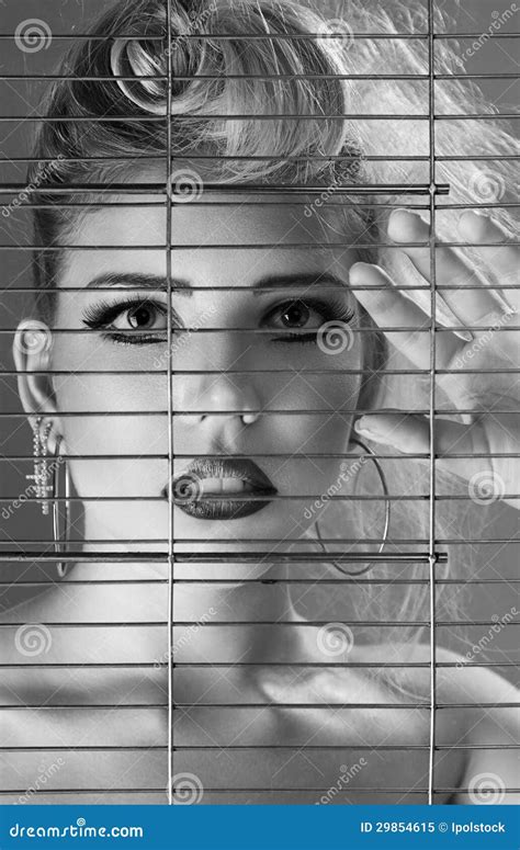 Fashion Beautiful Woman Inside Jail Cell Stock Image - Image: 29854615