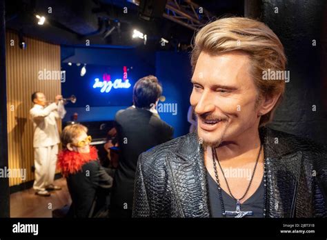 France, Paris, Grevin museum, wax museum, Johnny Hallyday Stock Photo ...