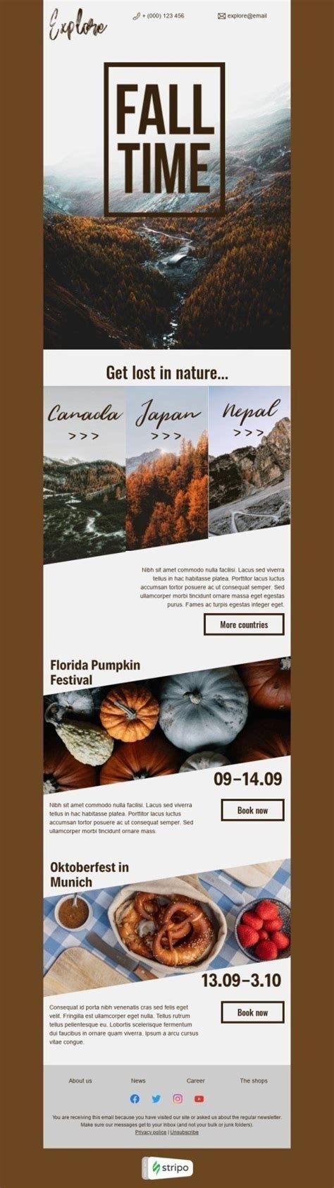 First day of Fall Email Templates 📭 | Free First day of Fall HTML Email Template — Stripo.email ️