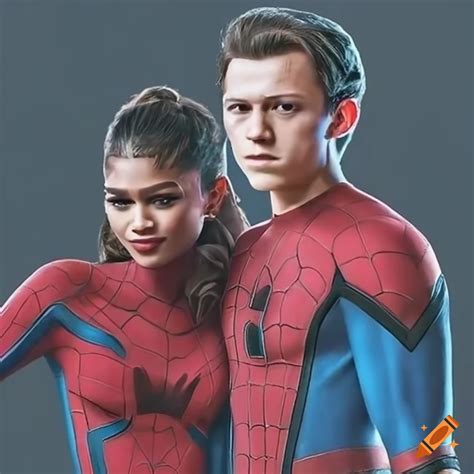 Tom holland and zendaya in spider-man and spider-woman costumes on Craiyon