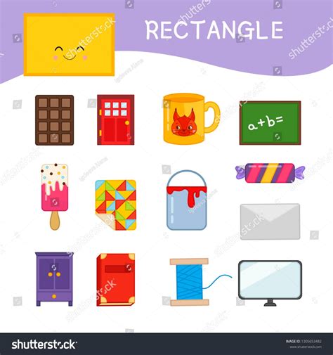 Materials for kids learning forms. A set of rectangle shaped objects #Ad , #Affiliate, #learning ...