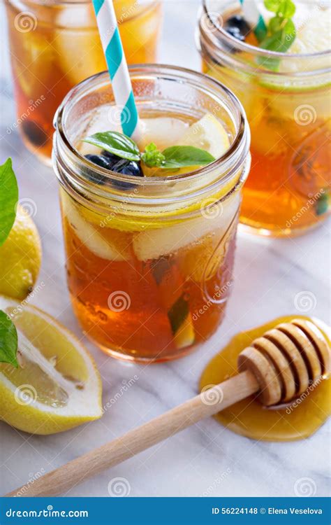 Homemade honey iced tea stock photo. Image of glass, detox - 56224148