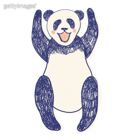 Cute panda stay hands up for children and adults clothes prints screen 이미지 (1191957610) - 게티이미지뱅크