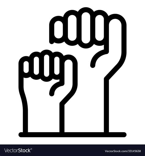 Fist empowerment icon outline style Royalty Free Vector