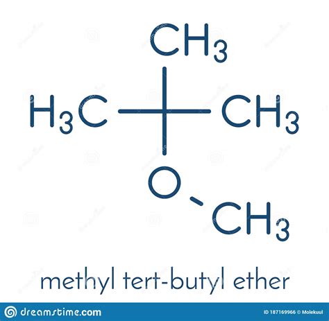 Methyl Tert-butyl Ether MTBE, TBME Gasoline Additive Molecule. Skeletal Formula. Stock Vector ...