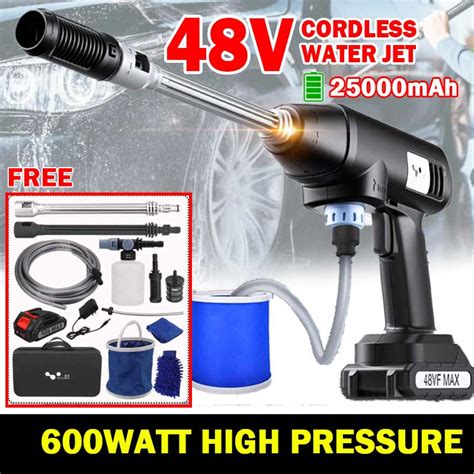 Buy Hometech2u 600W Cordless Water Jet High Pressure Water Gun Car Washer Machine Kit Portable ...