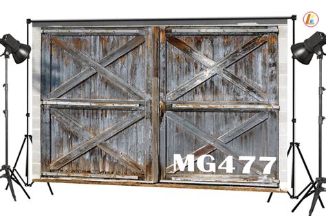 GreenDecor Polyster 7x5ft Rustic Barn Door Photography Backdrops Studio Background Vintage ...