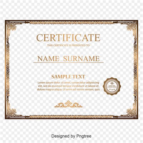 Gold Certificate Border Vector Art PNG, Gold Pattern Certificate Border, Border Clipart ...