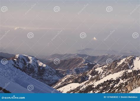 View of Alma ATA from the Tien Shan Mountains. Stock Photo - Image of ...