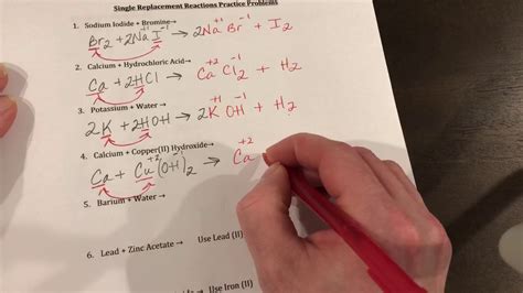 Single Replacement Reactions Practice Problems - YouTube