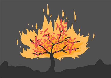 burning bush flat illustration 193997 Vector Art at Vecteezy