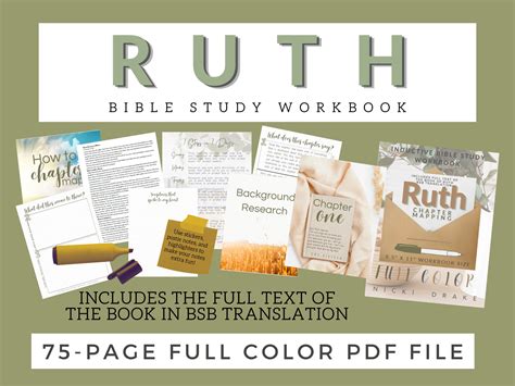 Ruth Chapter Mapping™ Bible Study Workbook FULL Color-digital/printable ...