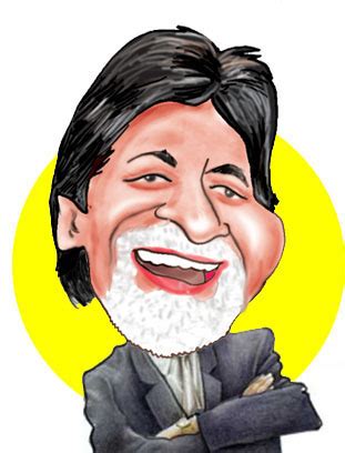 indian caricature: Amitabh Bachchan cartoon