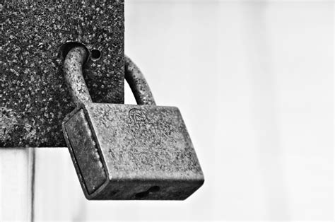 Close Lock In Black And White Free Stock Photo - Public Domain Pictures