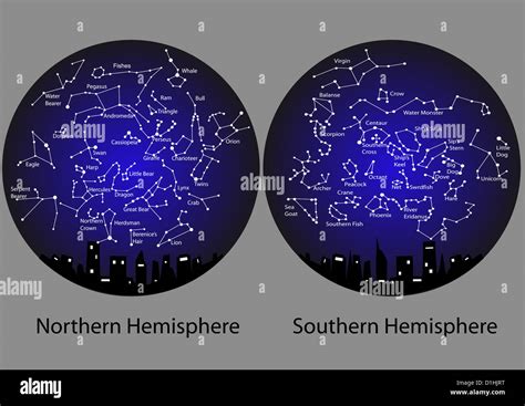 constellations of the northern and southern hemisphere Stock Photo - Alamy