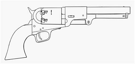 Colt Navy Revolver Clip Arts - Colt Navy Revolver Drawing, HD Png ...