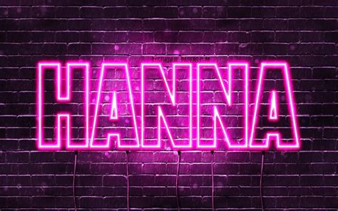 Download wallpapers Hanna, 4k, wallpapers with names, female names, Hanna name, purple neon ...