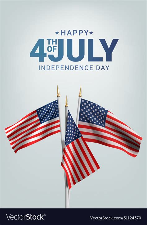 Happy 4th july usa independence day waving Vector Image