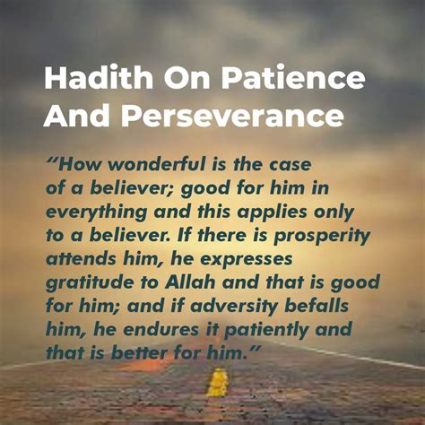 Beautiful Hadith On Patience And Perseverance - Imanupdate