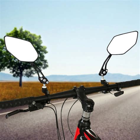 1 Pair Bicycle Handlebar Rear View Mirror Cycling Wide Range Back Sight ...