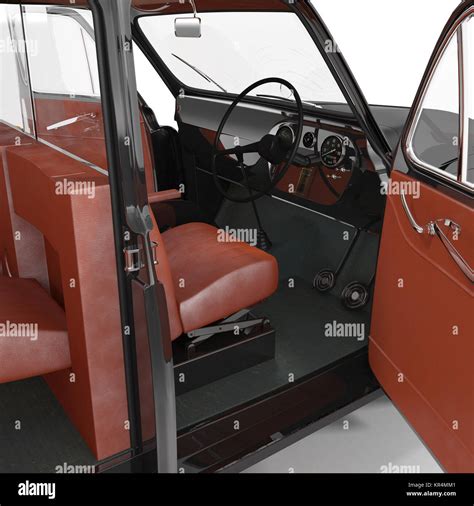 hackney carriage interior on white. Doors opened. 3D illustration Stock Photo - Alamy