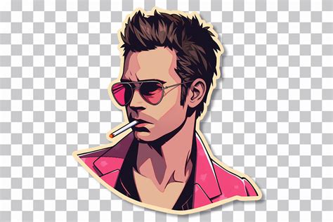 Fight Club Tyler Durden: Free PNG Sticker Download 🚬🥊