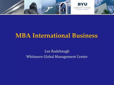 PPT - MBA International Business PowerPoint Presentation, free download ...