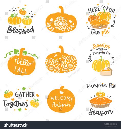 Fall Quotes Harvest Autumn Lettering Vector Stock Vector (Royalty Free ...