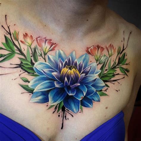 Colorful chest tattoo | Chest piece tattoos, Black ink tattoos, Creative tattoos