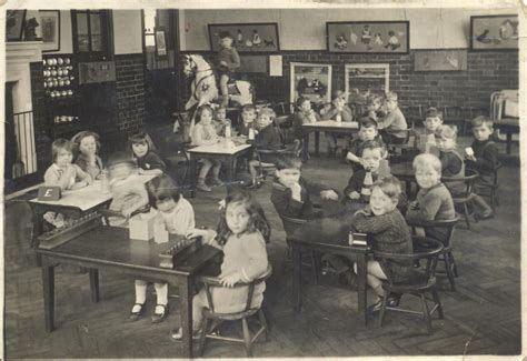 Vintage photograph of school children in their classroom. Circa 1950's ...