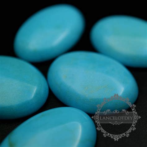 4pcs 18x25mm oval blue turquoise stone cabochongemstone | Etsy