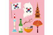 eight Korean culture icons | Graphic Objects ~ Creative Market