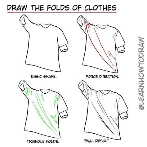 Credit : @learnhowtodraw • • •Title ☆DRAW THE FOLDS OF CLOTHES ...