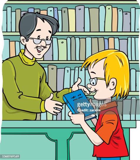 Borrow Books Cartoon High Res Illustrations - Getty Images