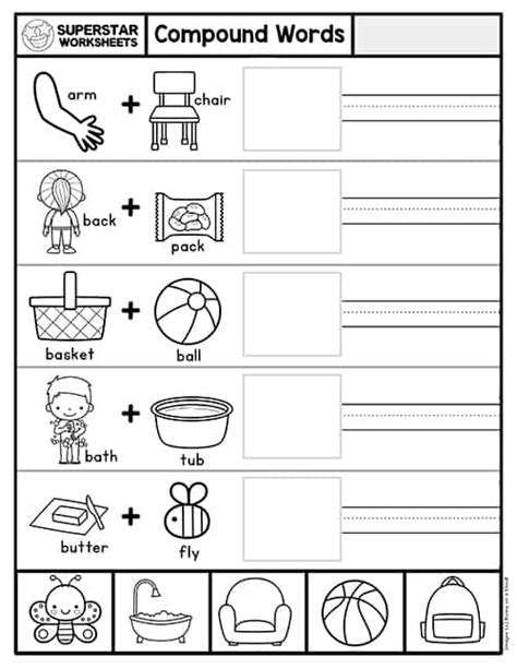 Compound Words Worksheets - Superstar Worksheets