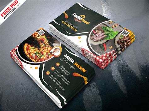 Food Restaurant Business Card Design Template – Download PSD