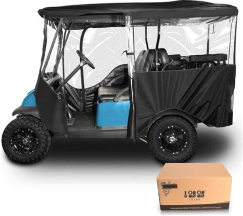 10LOL Golf Cart Rain Cover / Heavy Duty for Club Car (Long Roof) Black | eBay