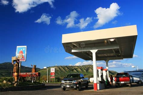 Gas Station with Self Serve Pumps in USA Editorial Image - Image of ...